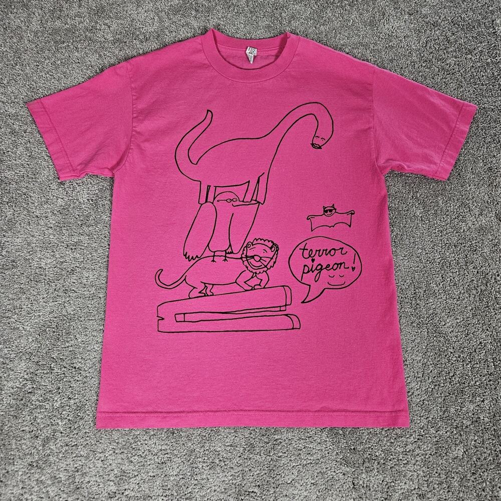 Terror Pigeon T-Shirt Adult Medium Pink Tee Stack Experimental Pop Funcore Indie
